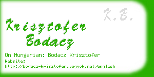 krisztofer bodacz business card